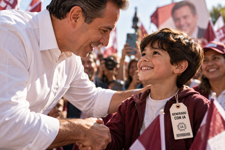Niños generados con IA y el INE