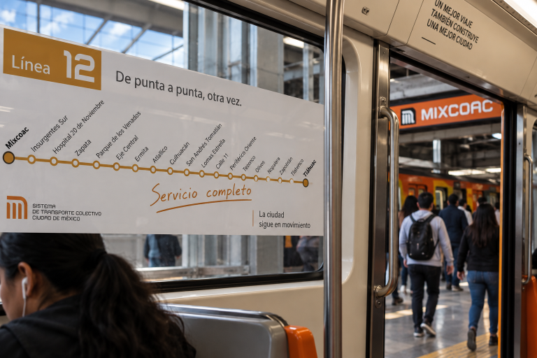Reabren en 17 de septiembre 2026 la Línea 12 del Metro -1-