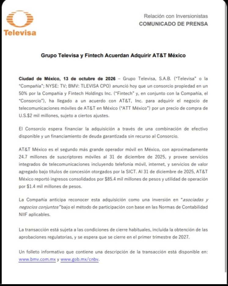 Comunicado Televisa.   La Cabeza De Ratón