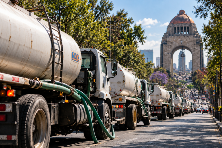 Las pipas de agua en la CDMX.  La Cabeza De Ratón